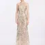 Vestido largo bordado con lentejuelas